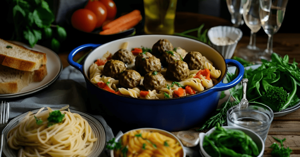 Swedish Meatball Pasta Bake