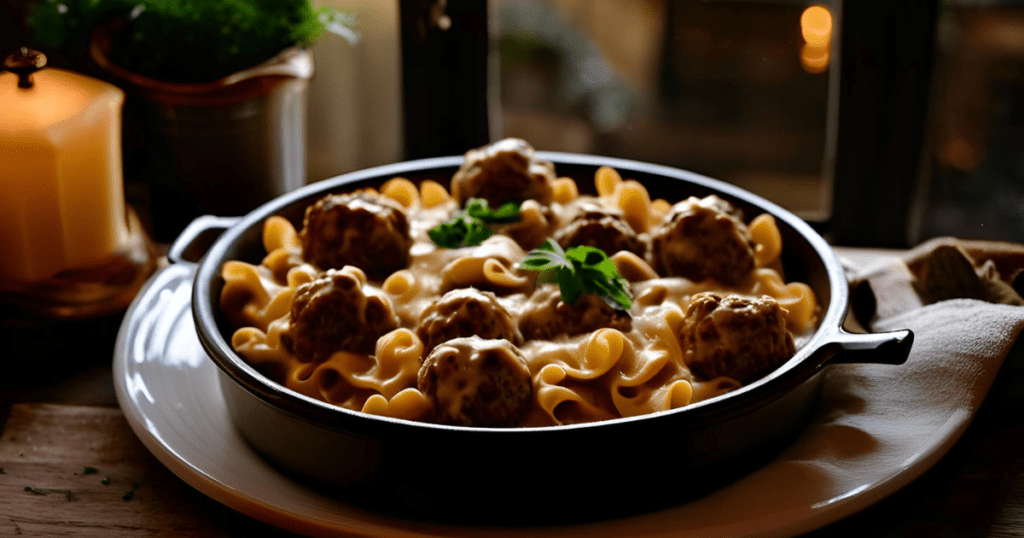 Swedish Meatball Pasta Bake