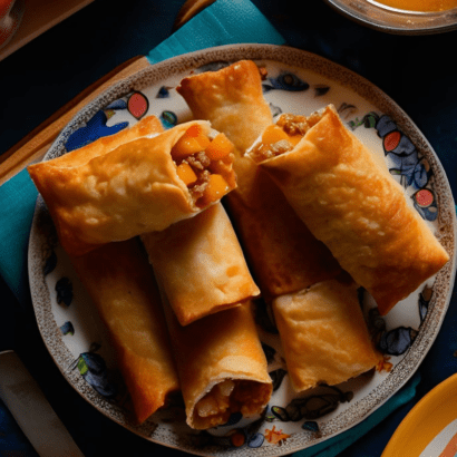 Peach Cobbler Egg Rolls