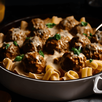 Swedish Meatball Pasta Bake