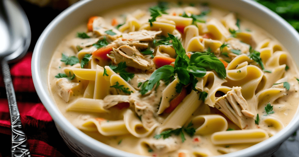 Creamy Cajun Chicken Pasta Soup
