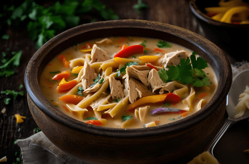 Creamy Cajun Chicken Pasta Soup