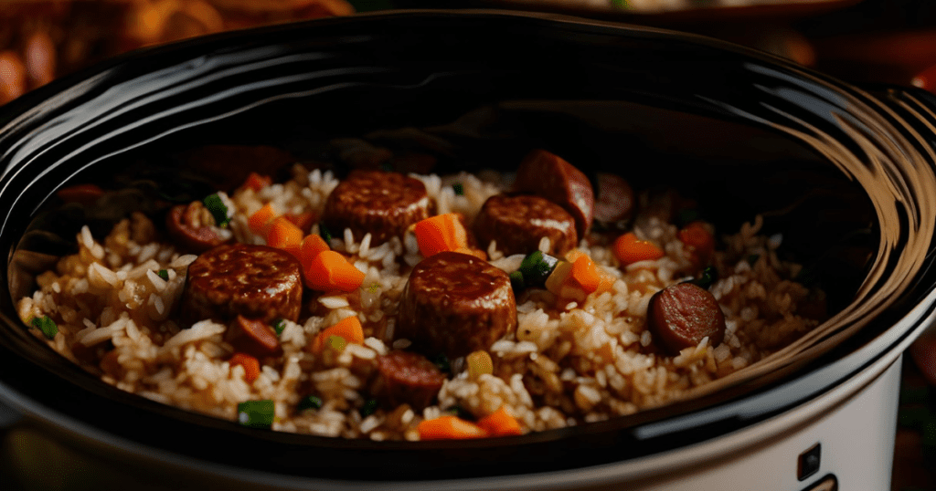crockpot sausage and rice