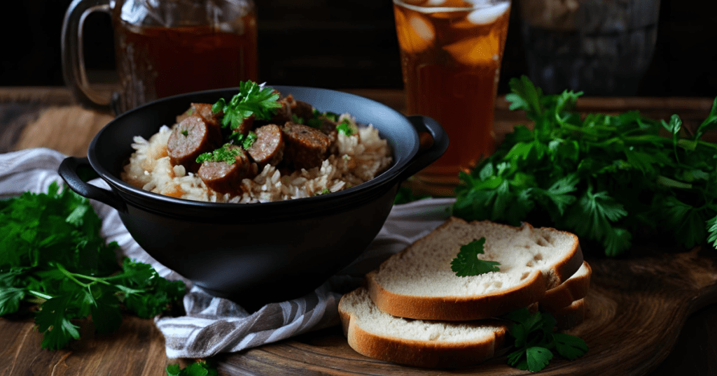 crockpot sausage and rice