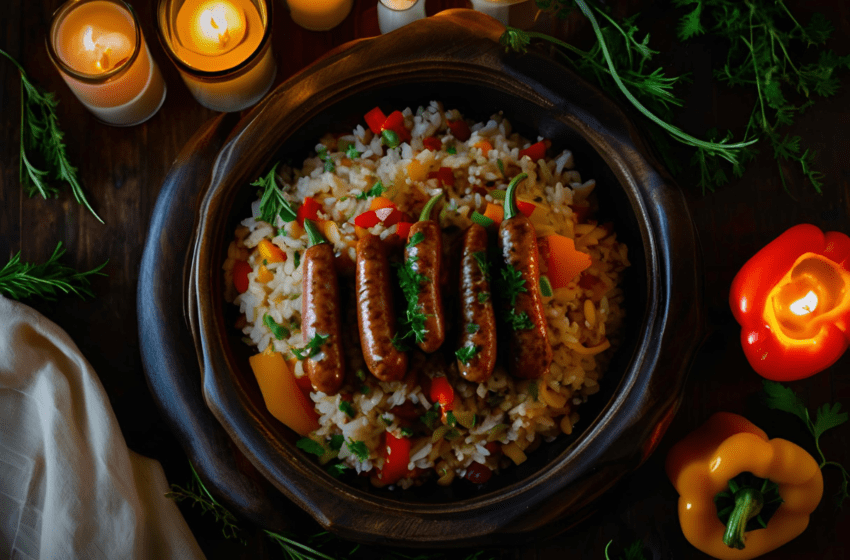 crockpot sausage and rice